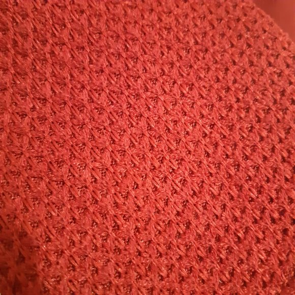 Deep Red Cowl Neck Asymmetrical Button Open Hemmed Sweater - Picture 8 of 9